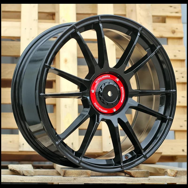4 jantes 8.5 19 5x100 fluotournage noir brillant