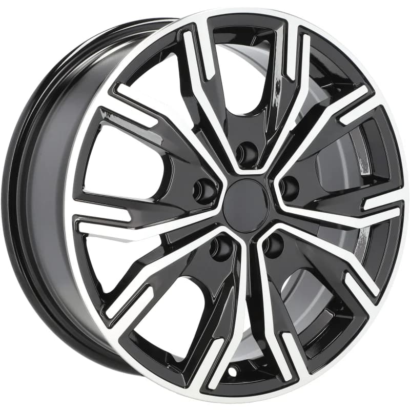 4 jantes 6.5 16 5x108 fluotournage noir brillant