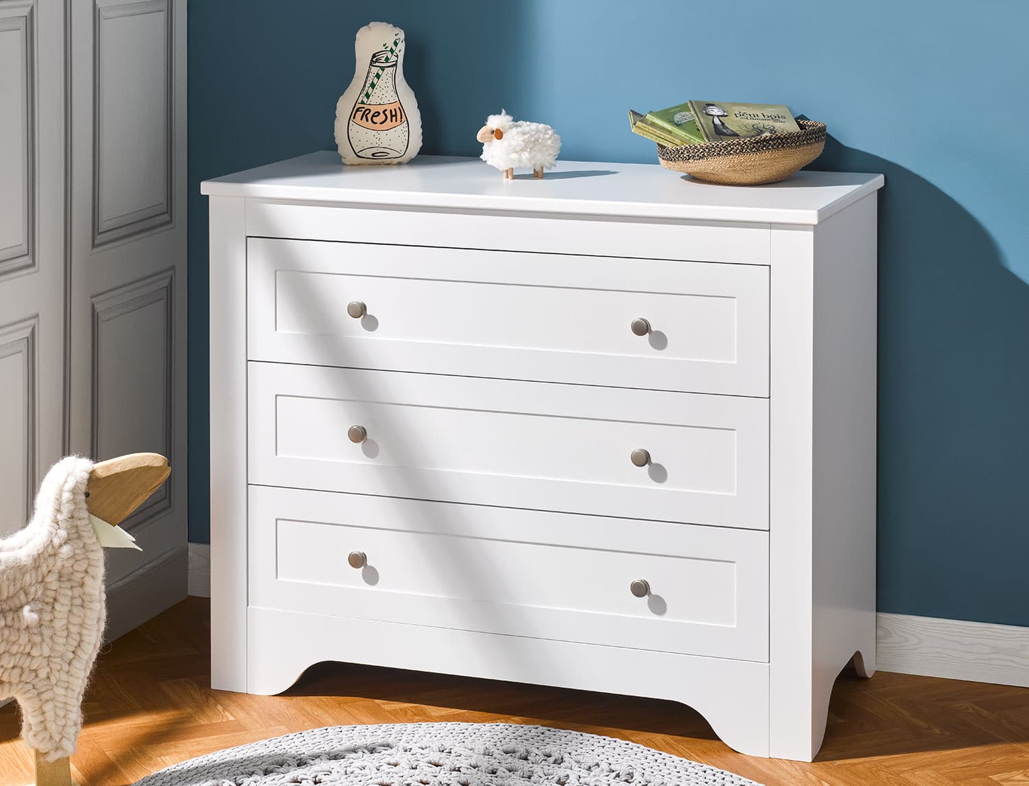 Commode 3 tiroirs Blanc Occitane