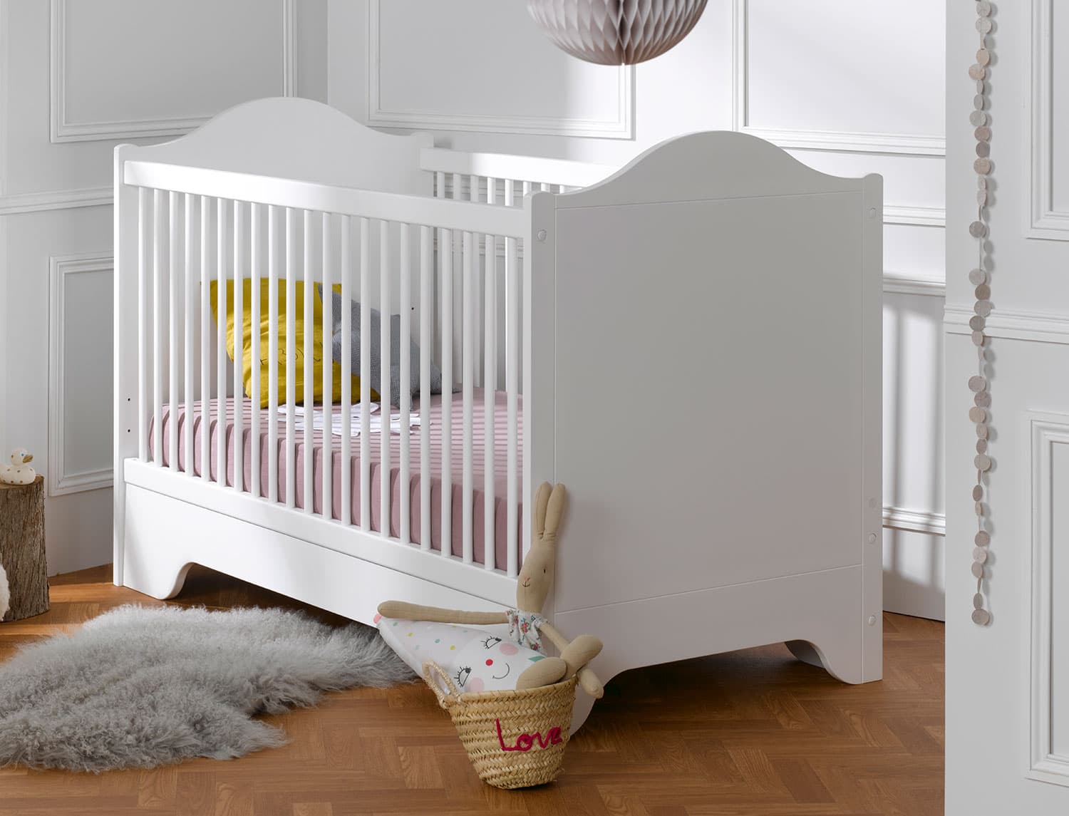 Lit bébé évolutif Blanc Occitane 70x140