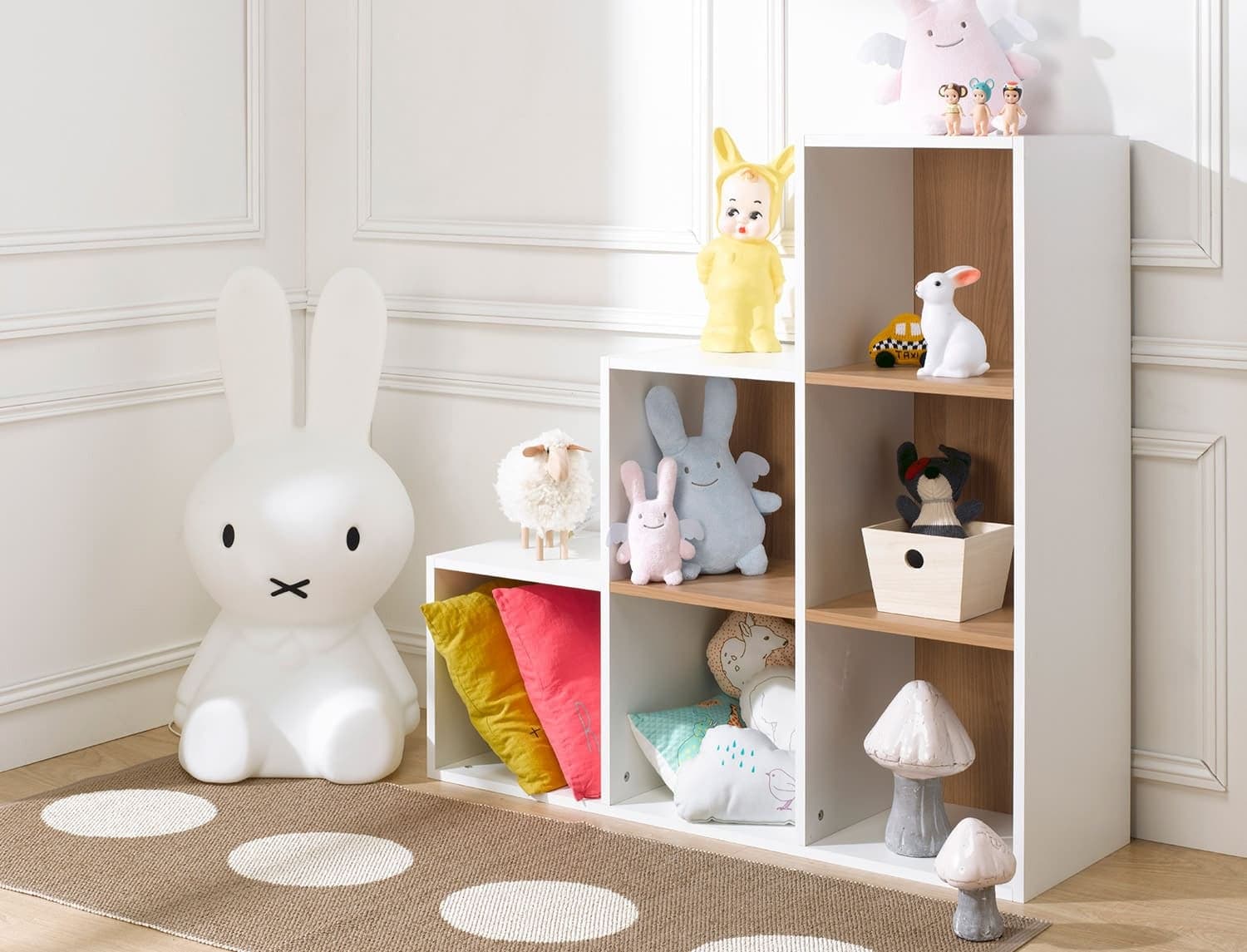 Cube de rangement escalier 6 cases blanc