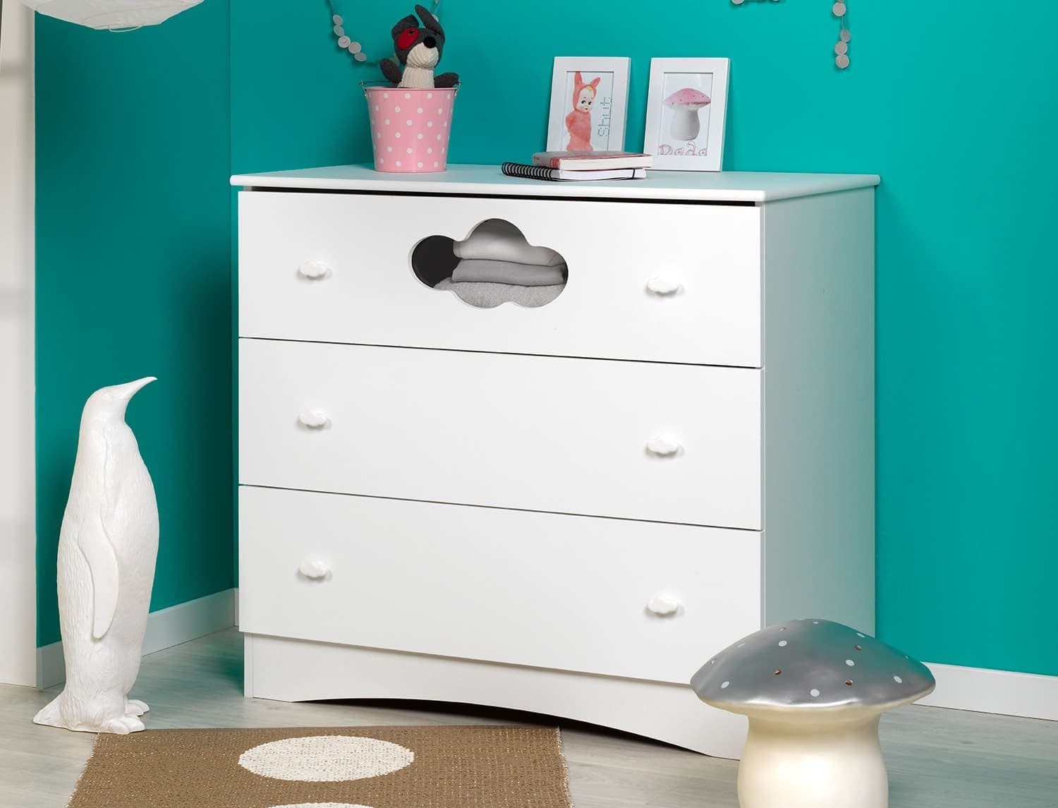 Commode 3 tiroirs Blanc Altéa