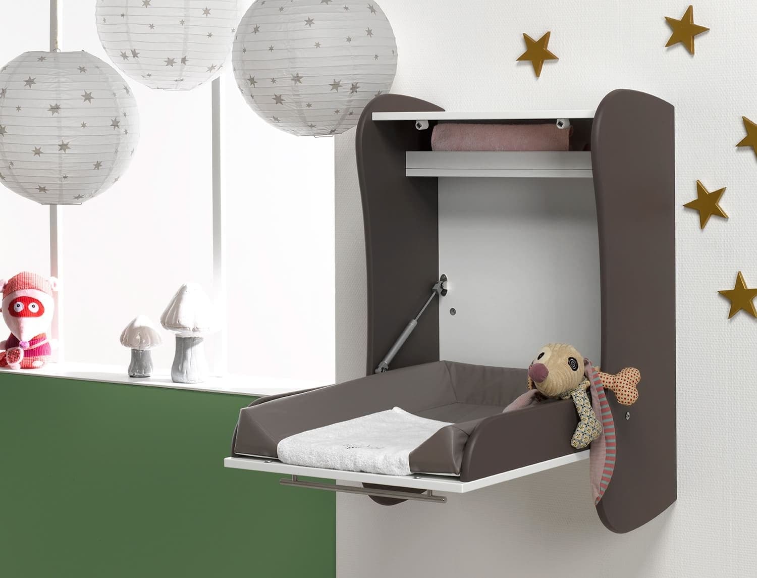 Table à langer murale Flore Taupe