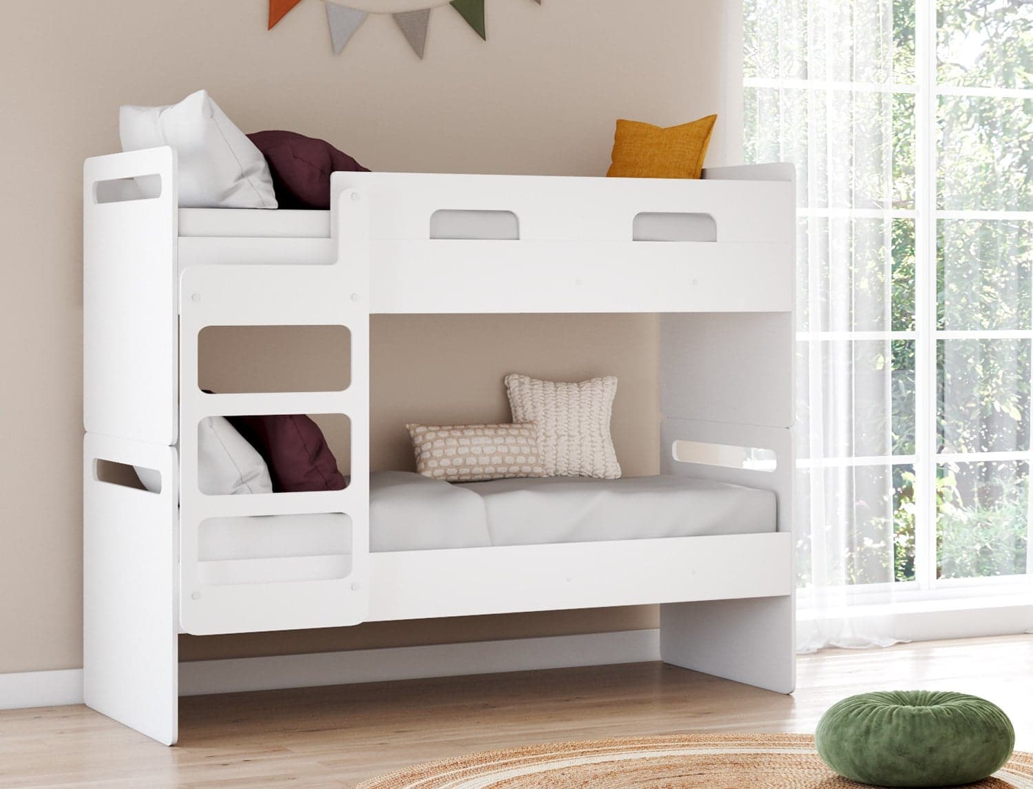 Lit superposé séparable Blanc Féroé 90x190