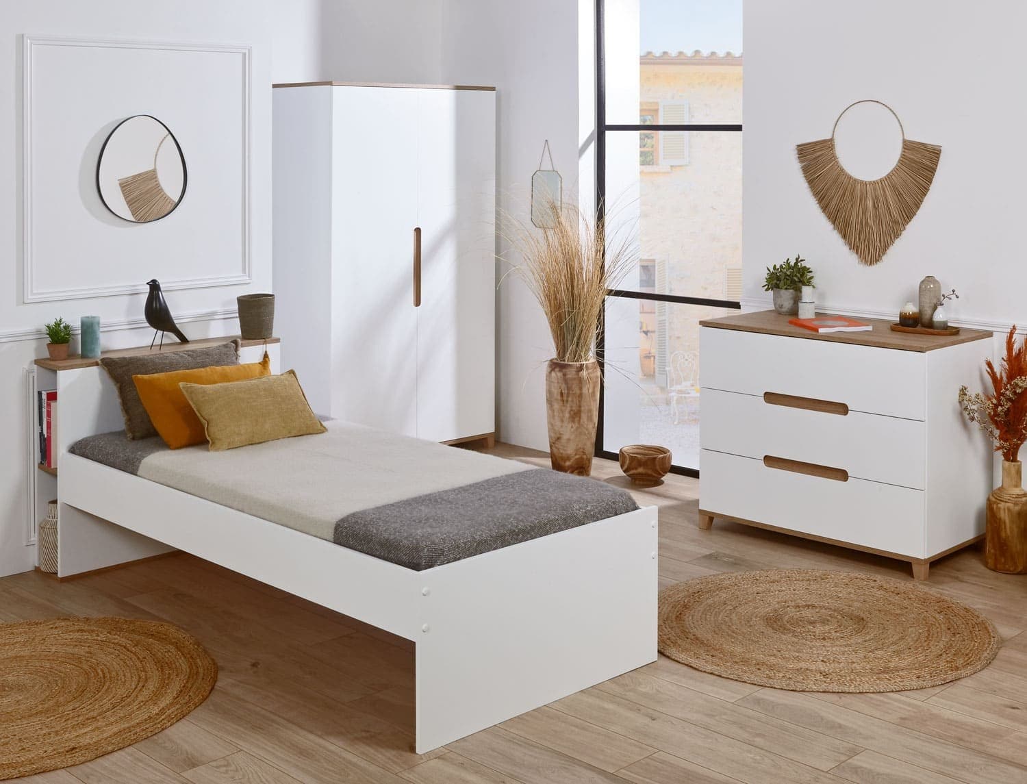 Chambre enfant complète Blanc & Bois Milor