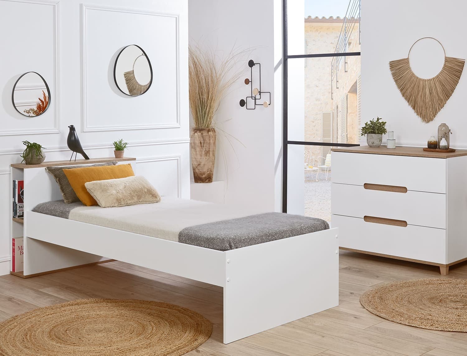 Petite chambre enfant Blanc & Bois Milor