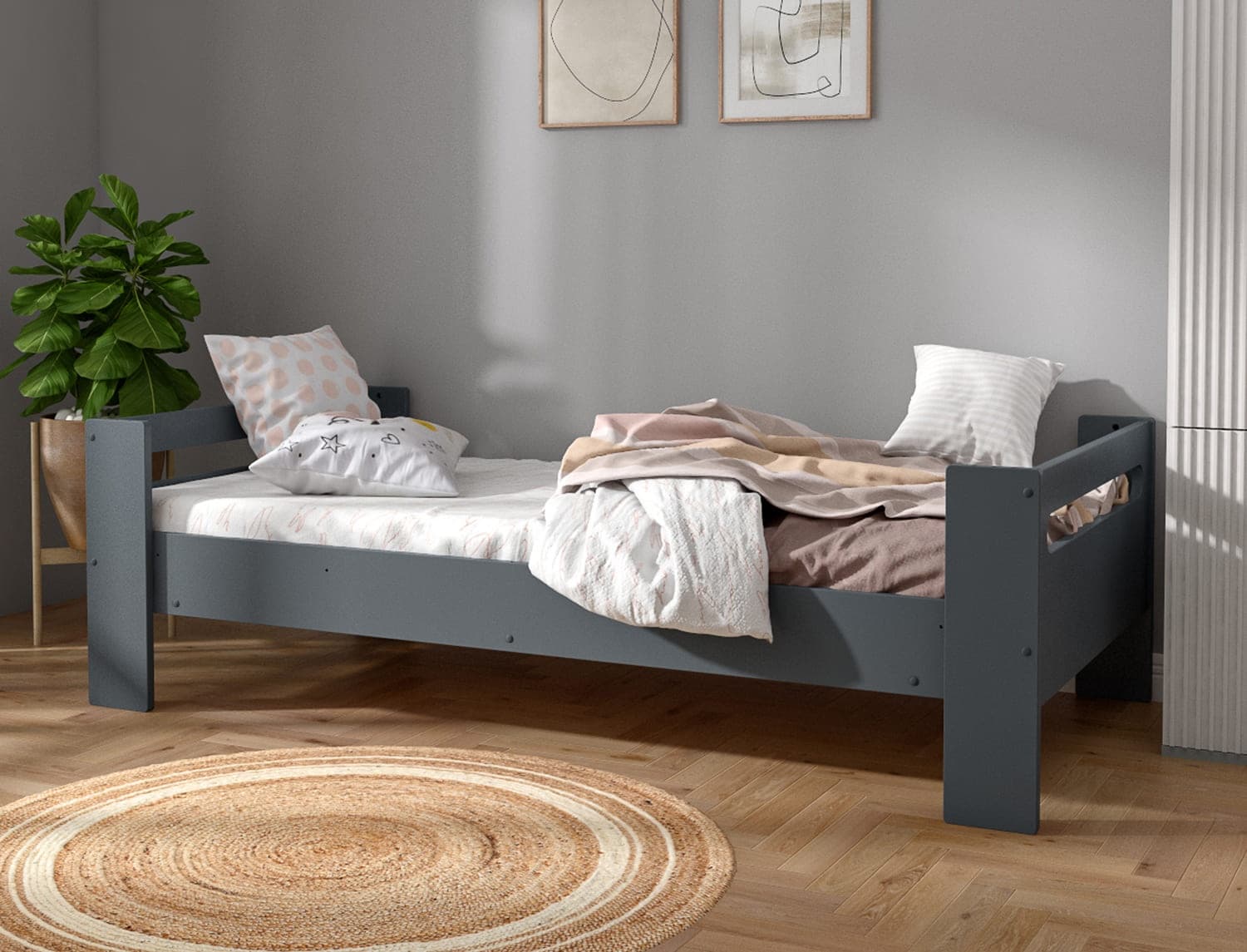 Lit bas 90x190 Anthracite London