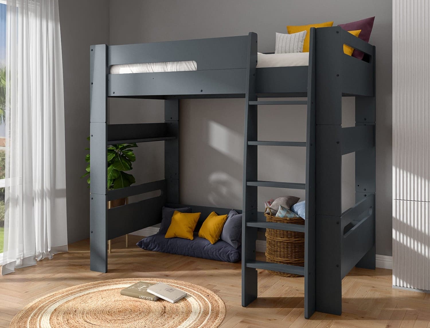 Lit mezzanine 90x190 London Anthracite