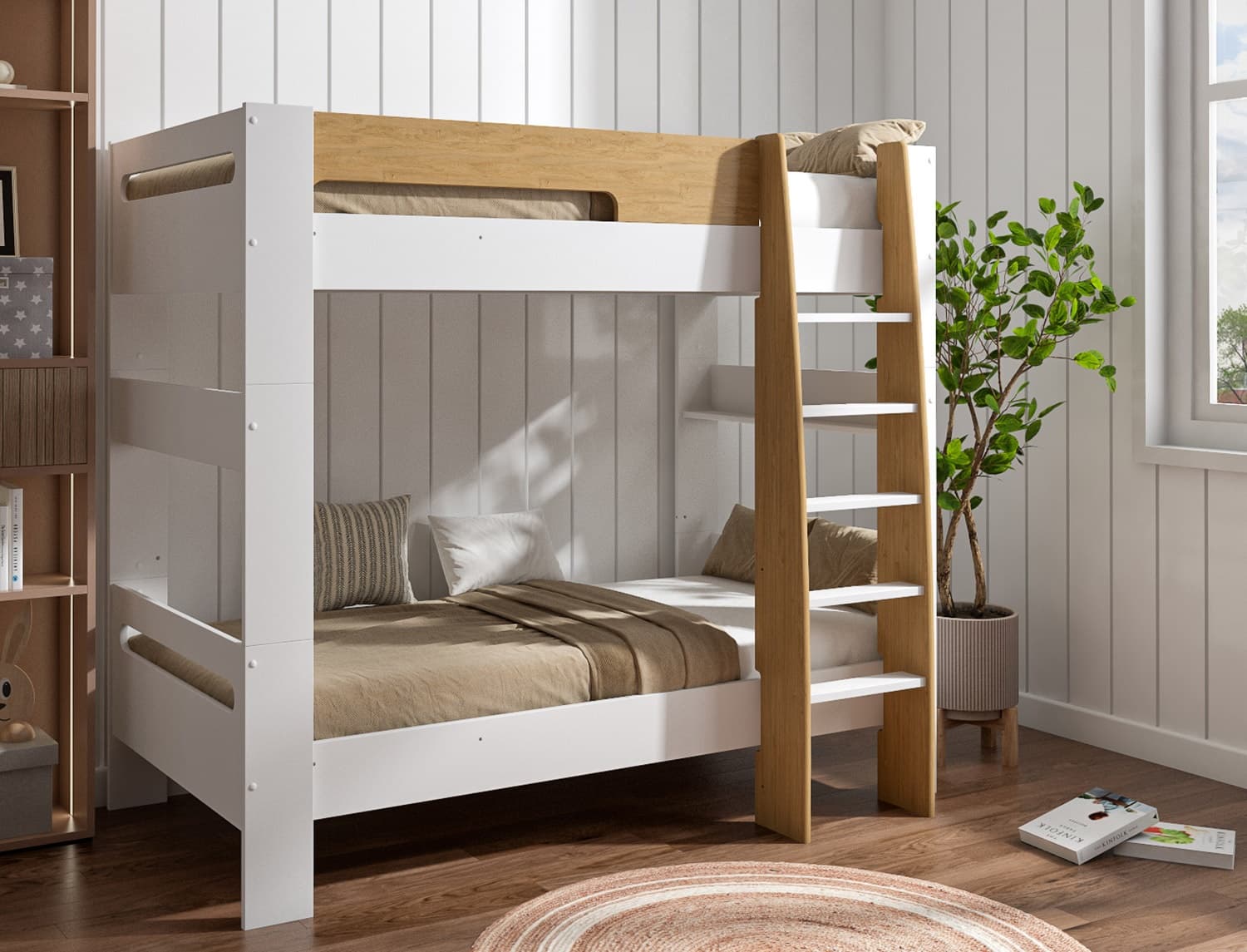 Lit superposé séparable 90x190 Blanc & Bois London