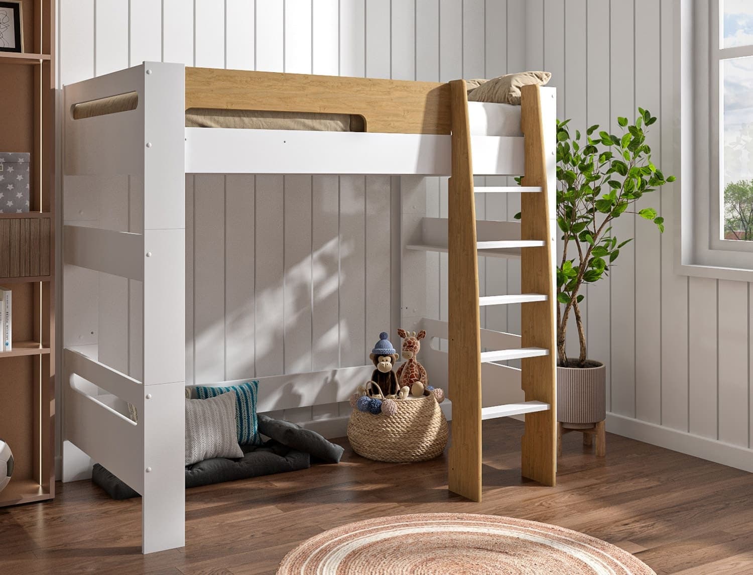 Lit mezzanine 90x190 Blanc & Bois London