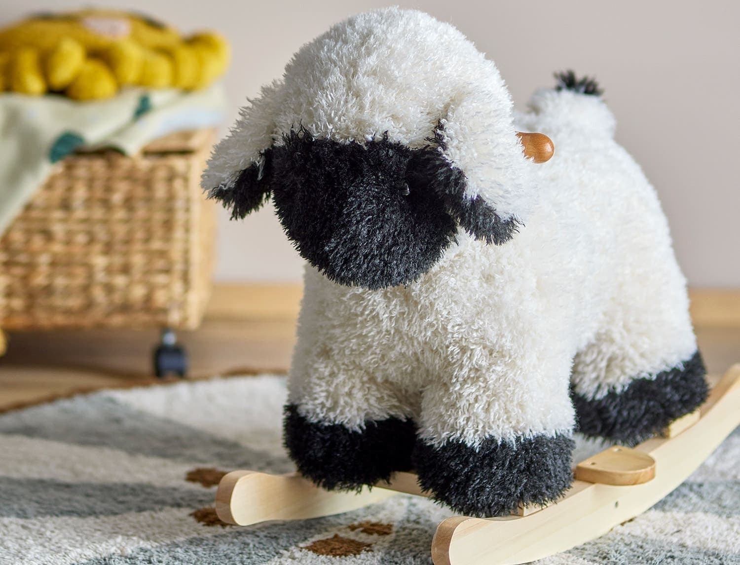 Jouet à Bascule Mouton Dolly Blanc & Noir