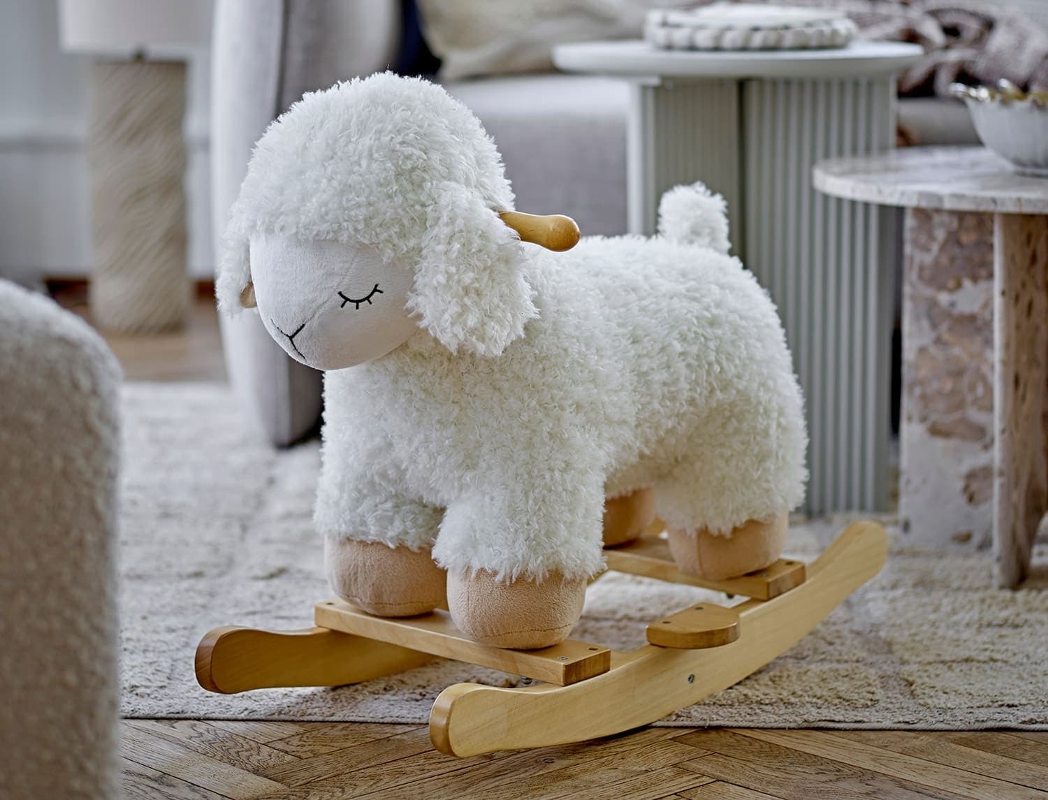 Jouet à Bascule Mouton Laasrith Blanc