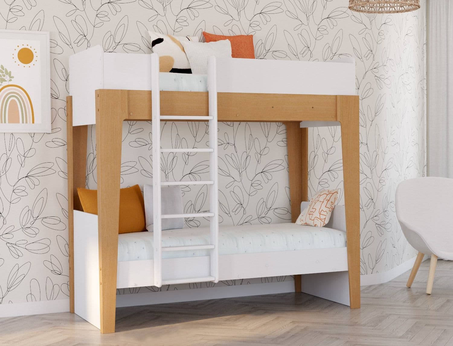 Lit superposé séparable 90x190 Blanc & Bois Arche