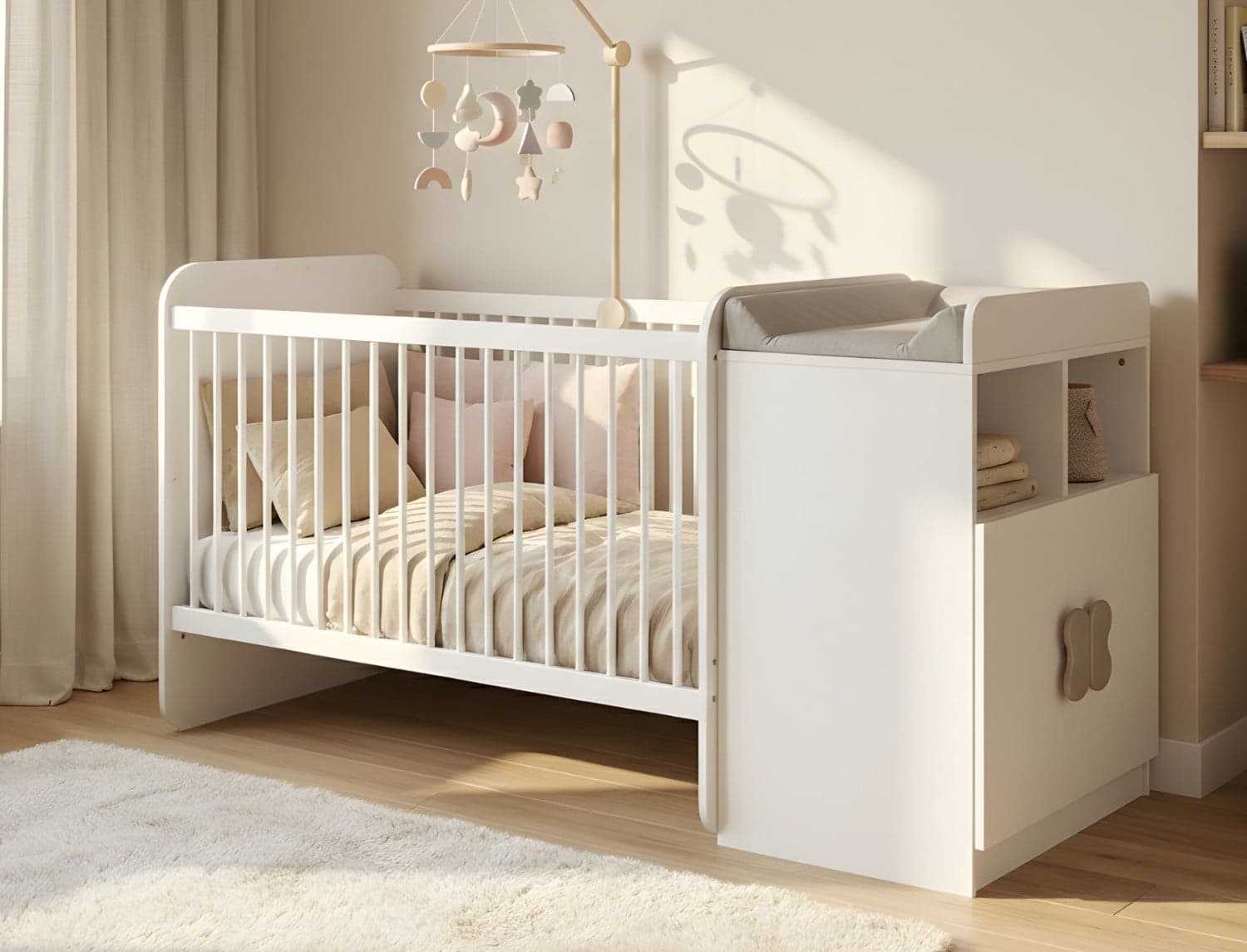 Lit bébé évolutif combiné Madrid Blanc 70x140