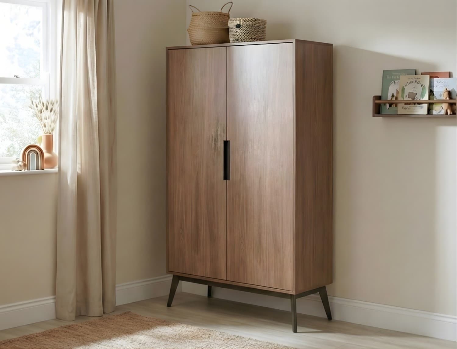 Armoire 2 portes Noyer Vintage Octave