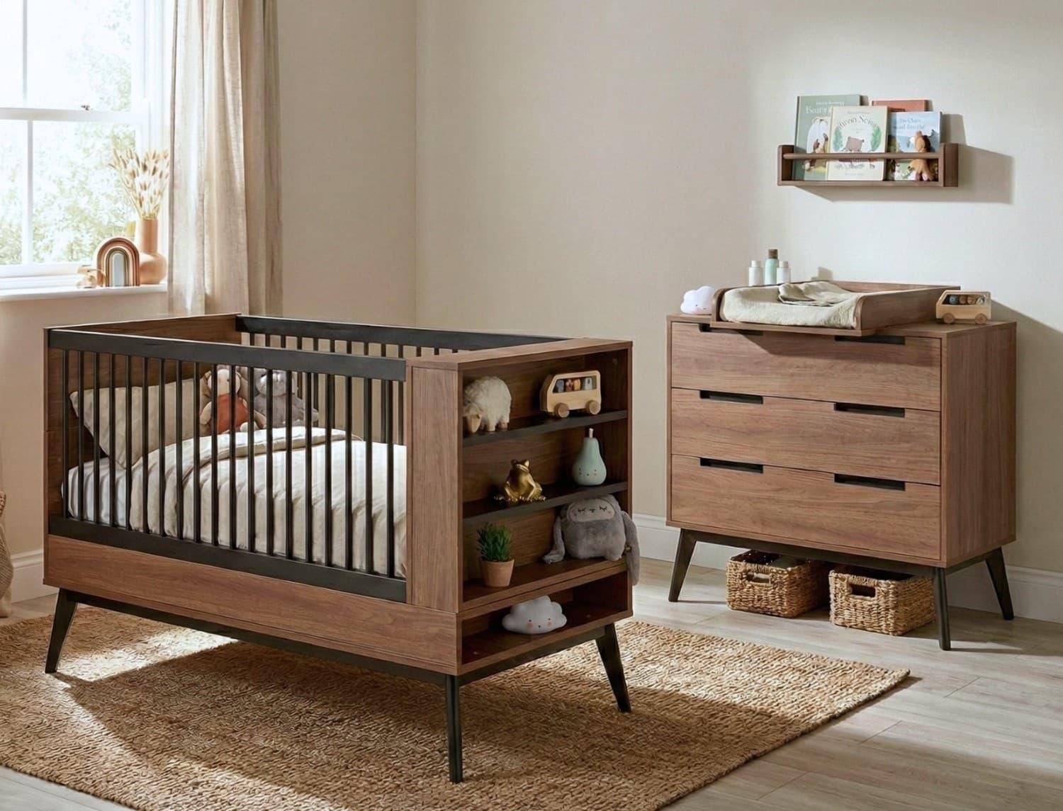 Chambre bébé duo Noyer Vintage Octave