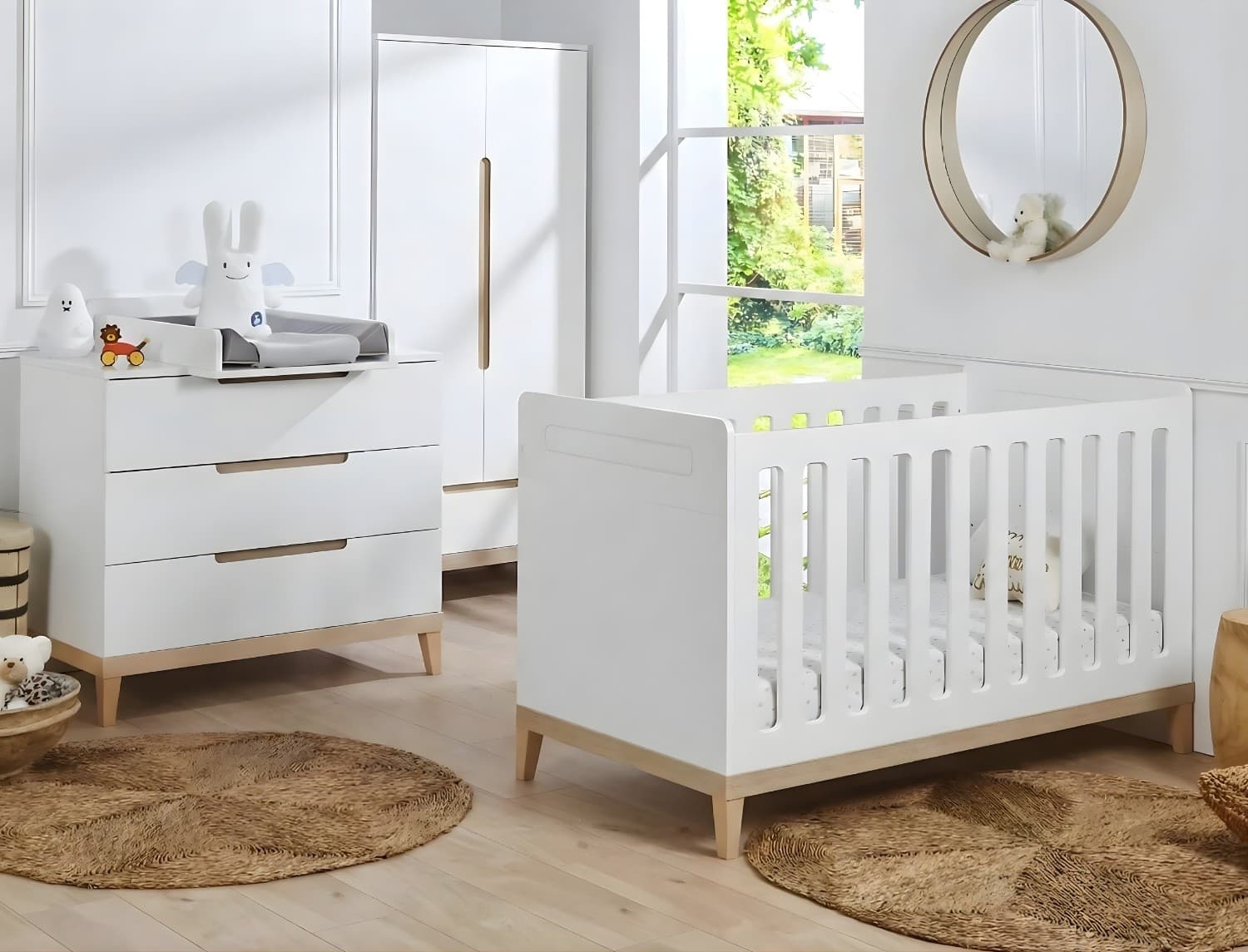 Chambre bébé complète Evidence Blanc & Hêtre