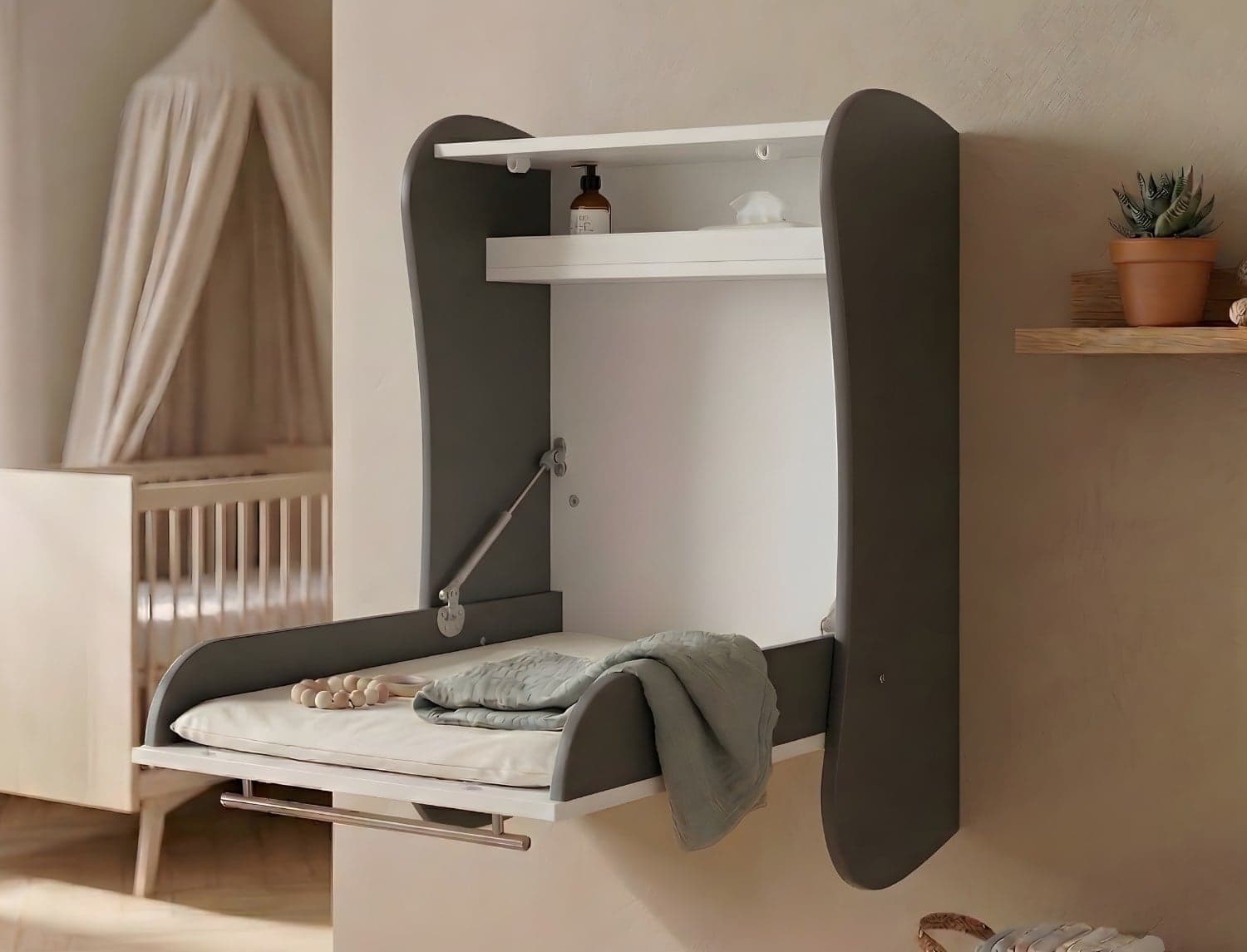 Table à langer murale Flore Taupe