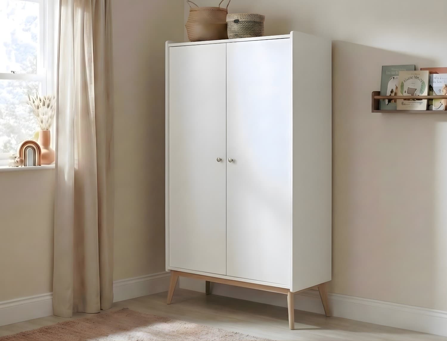 Armoire 2 portes Blanc & Chêne Gaïa