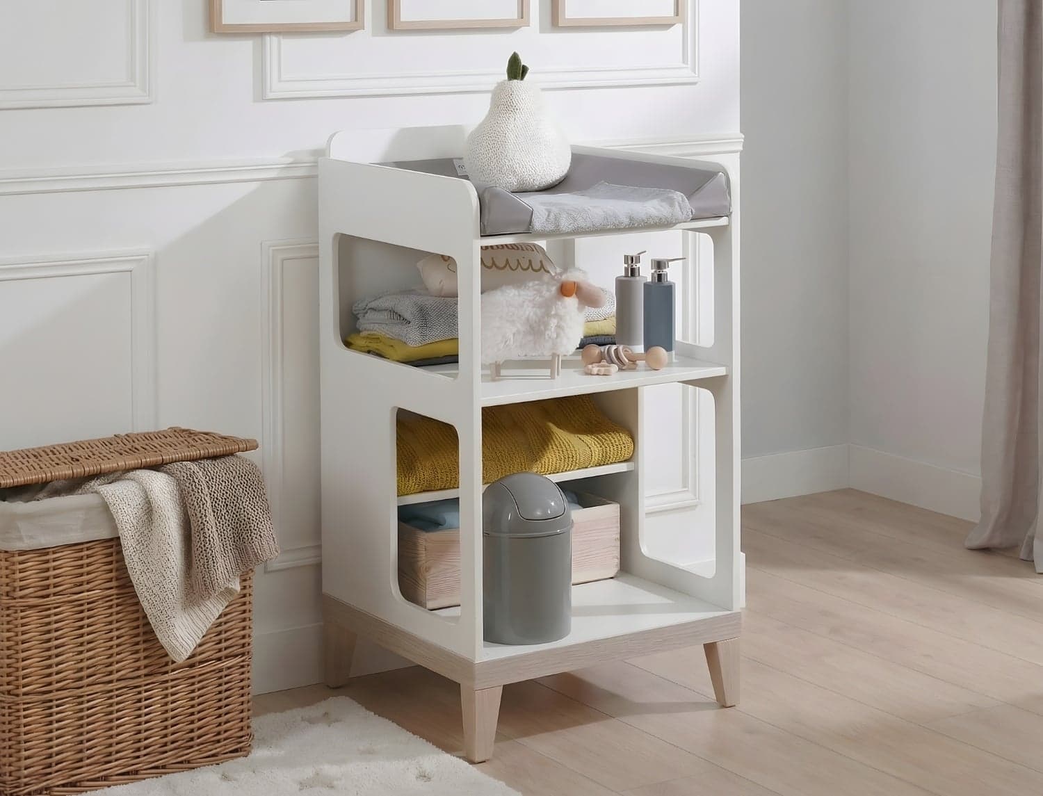 Table à langer Evidence blanc & hêtre