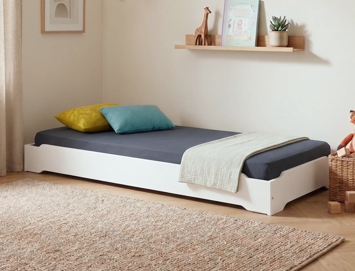 Lit empilable 90x190 Blanc Lokka
