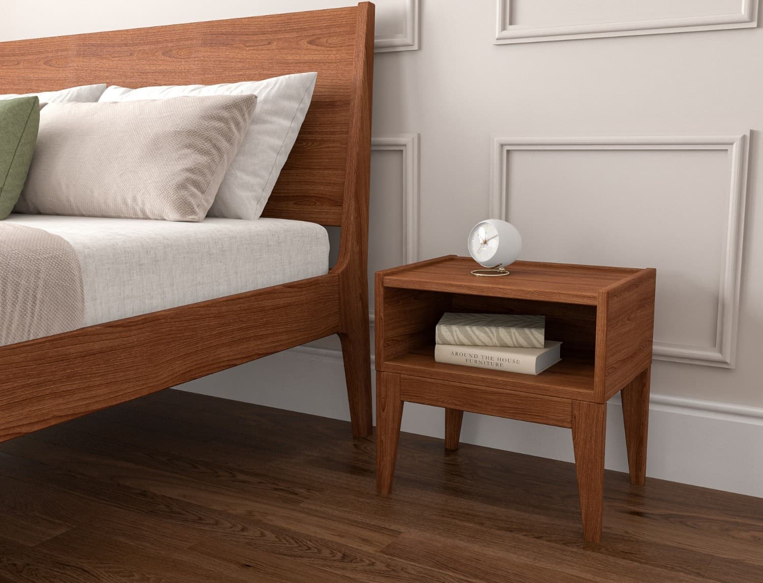 Table de chevet en bois massif Noyer Brehat