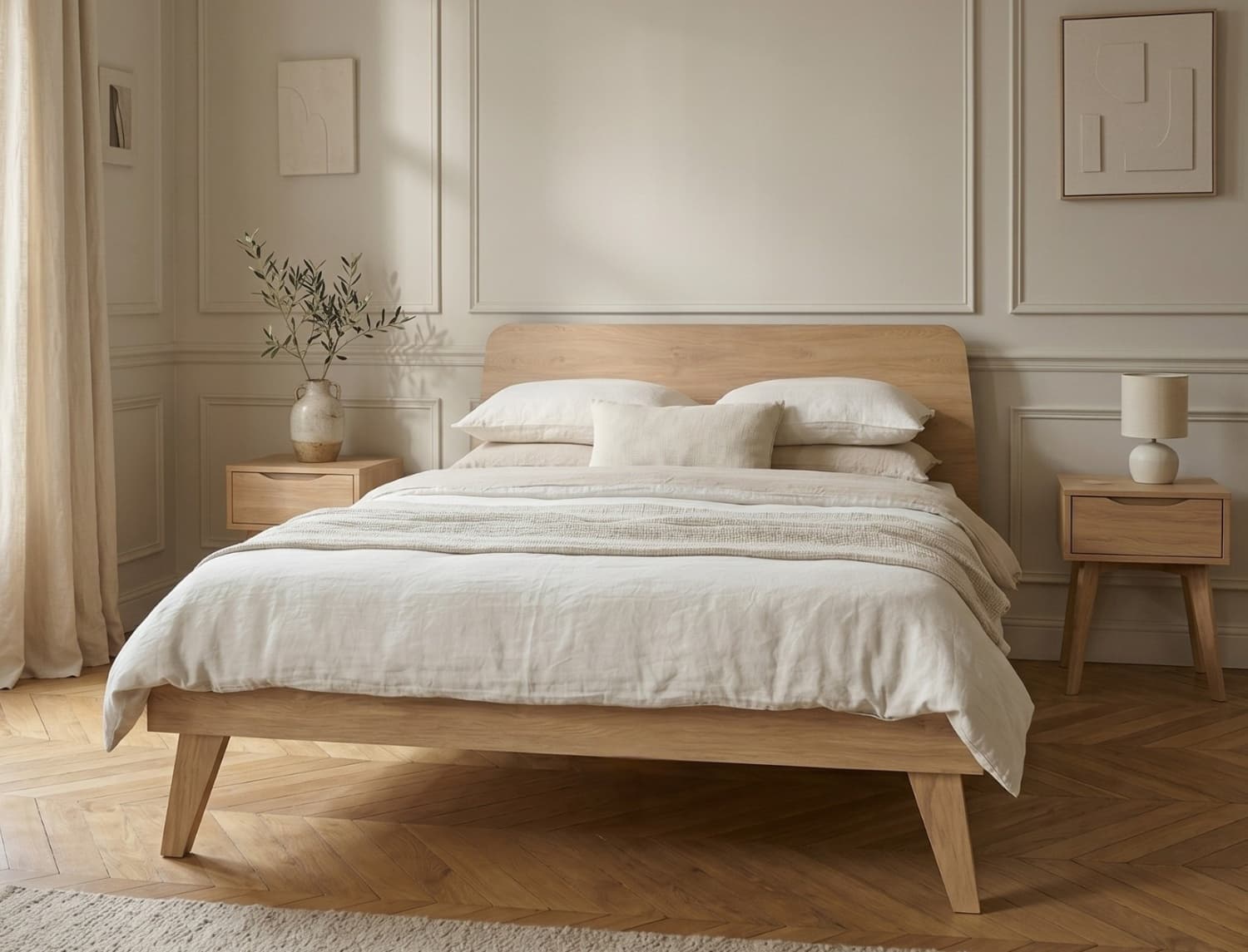 Lit 140x200 + Sommier Chêne Origine