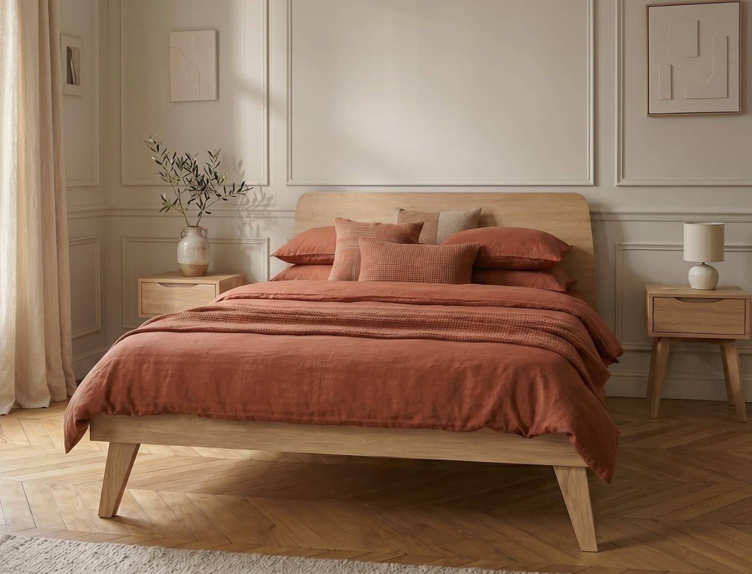 Lit 160x200 + Sommier Bois Origine