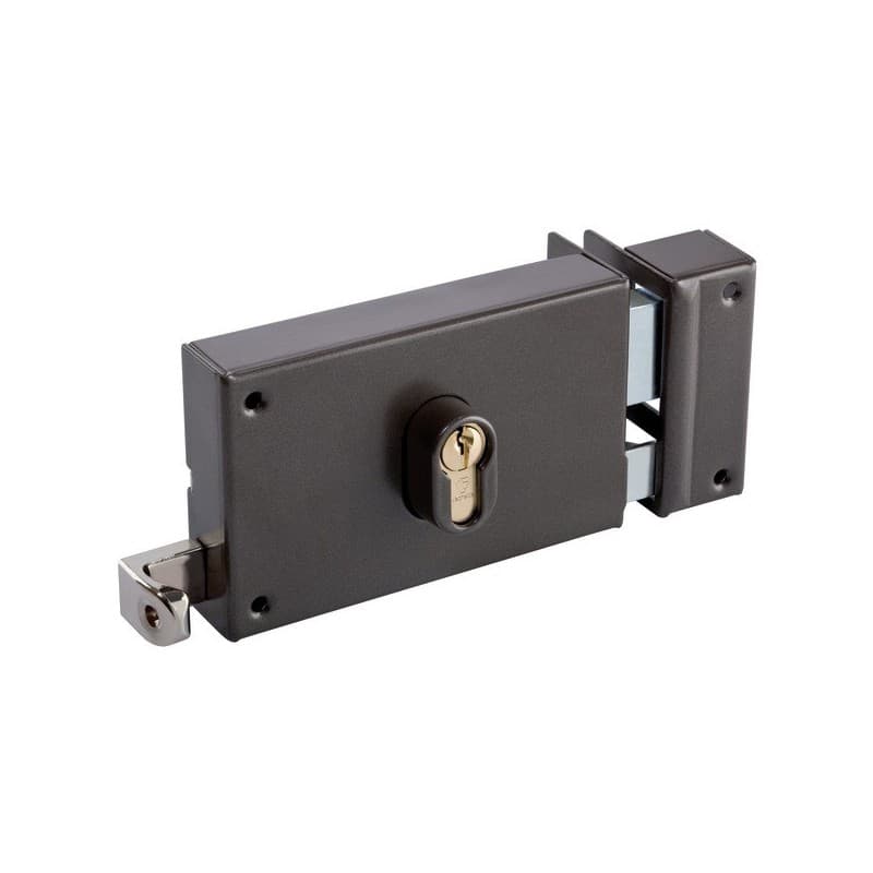 Serrures à cylindre profil européen horizontal droite a tirage serr. appl. 7415 à cyl. pe horiz. à tirage dte verni marr. 1 pièce(s) - vachette aube