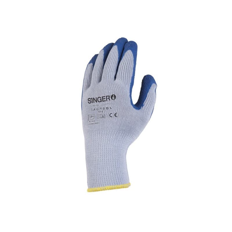 Gants polyester enduit latex gants polyester enduit latex t8 agressions mécaniques 8 latex, polyester oui 1 sachet(s) de 10 paire(s) - singer freres