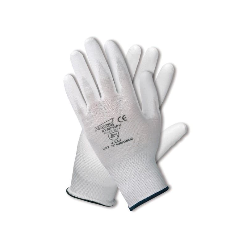 Gants nylon enduit pu gants nylon enduit pu blanc t7 agressions mécaniques oui 7 nylon, polyuréthane 1 paire(s) - singer freres