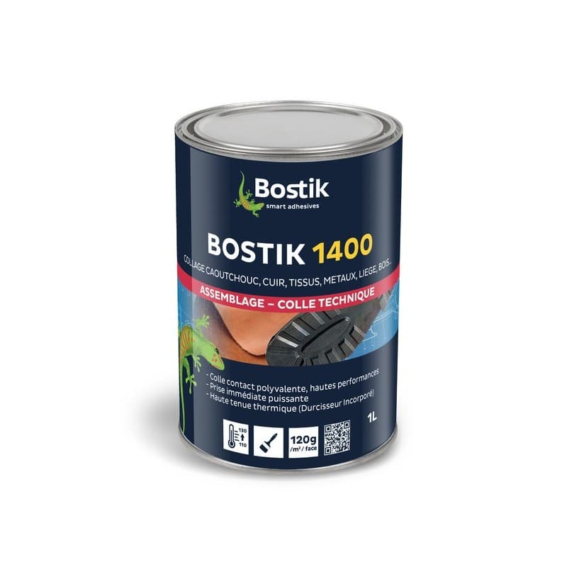 Colle bostik 1400 / multi-usages colle néoprène 1400 - liquide liquide autre immédiate (colle contact instantanée) charges légères de 5 à 50 kg manuel