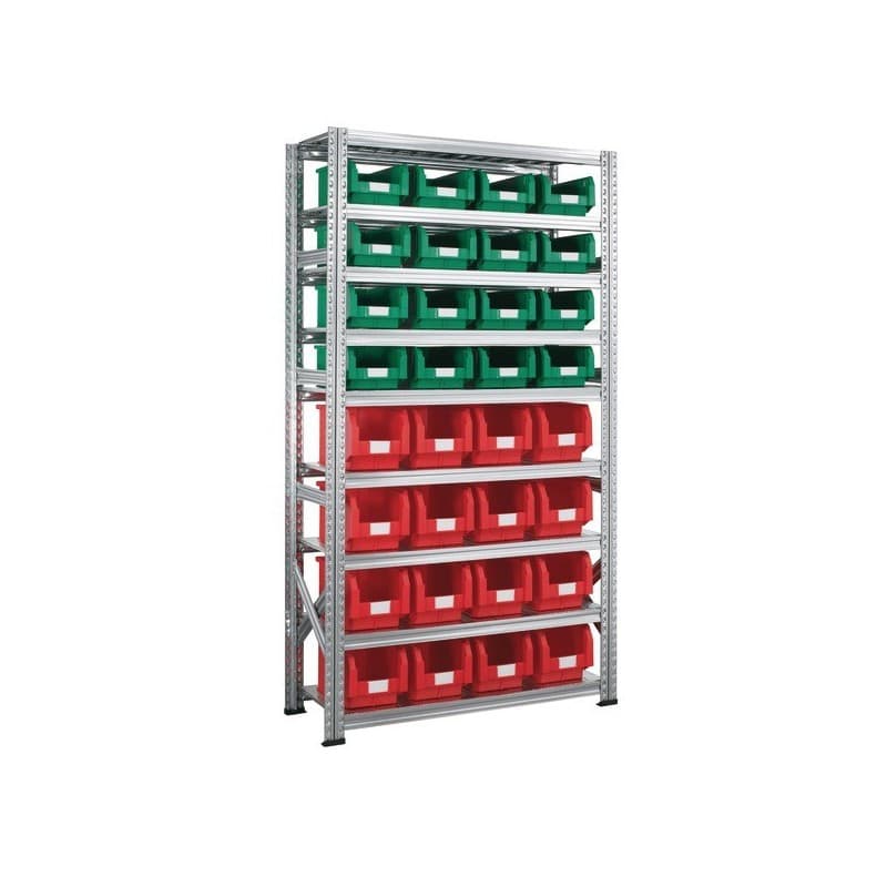 Rayonnage à bacs rayonnage à bacs 1 kit(s) léger 170 kg 400 mm 1130 mm ensemble complet 1972 mm - setam