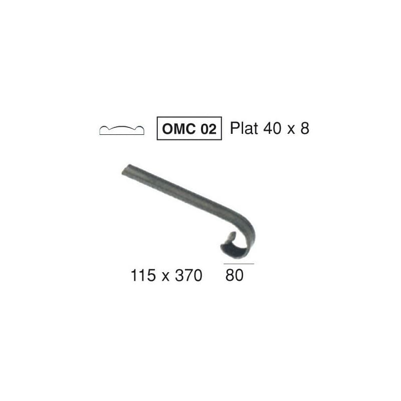 Mains courantes acier main courante 02 acier 115 x 370 1 pièce(s) - bourguignon
