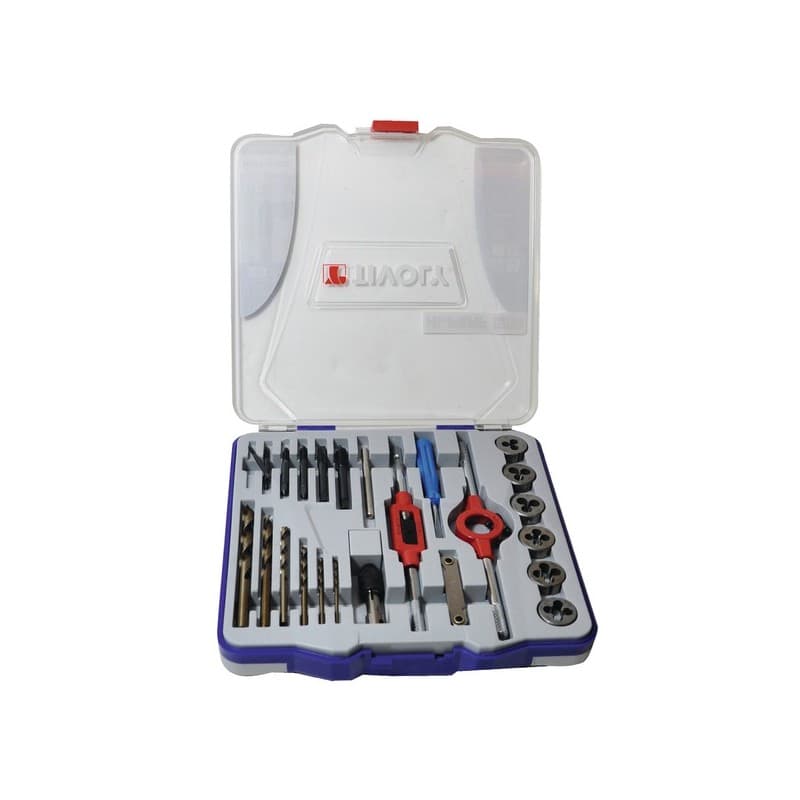 Coffrets mixtes tarauds-filières coffret plastique tarauds filières - mtf 23 1 coffret(s) de 23 pièce(s) - tivoly