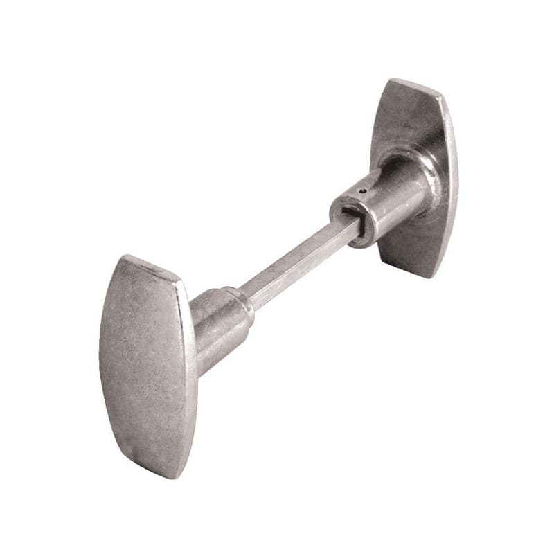 Boutons et béquilles de chantier bouton double carré 6x80 portée percé 4+4 trous alu. poli 1 paire(s) - duval