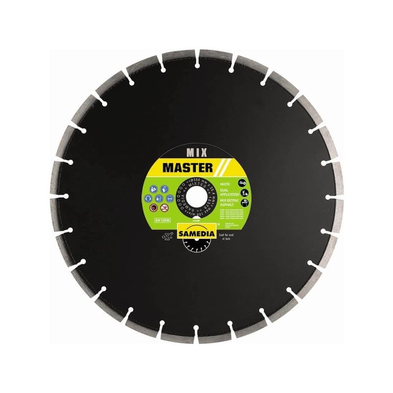 Disques diamant master mix disque diamant master mix d.350 x 20 x 10 polyvalent 10 mm 350 mm 1 pièce(s) 20 mm 25 - samedia