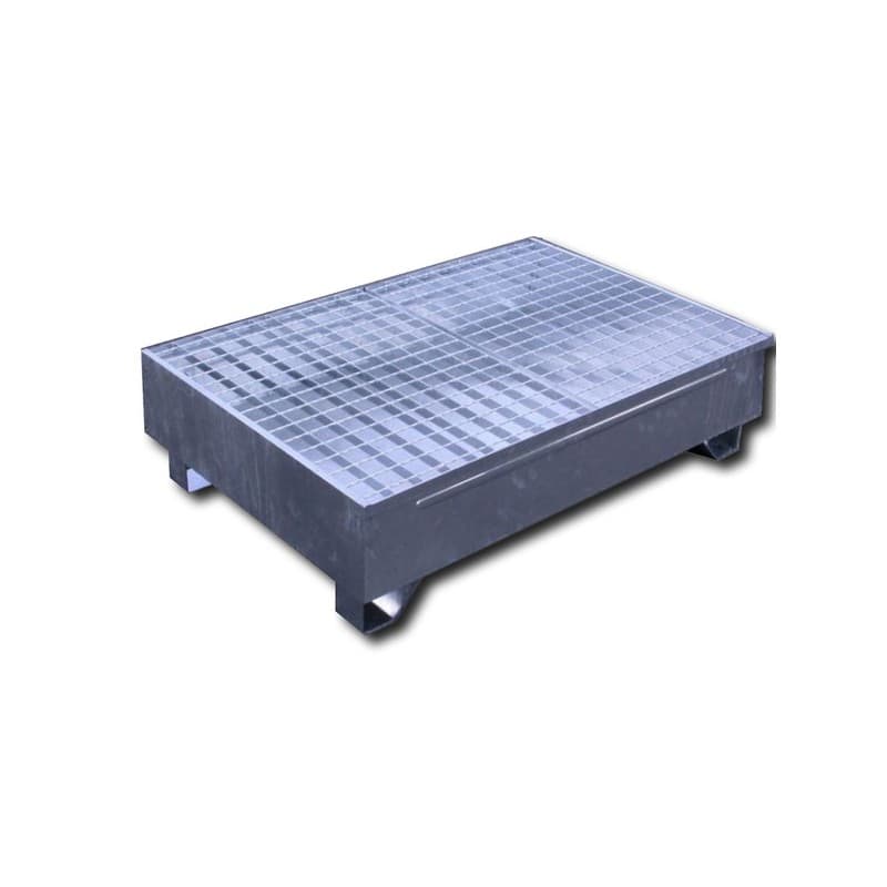 Bacs de rétention acier bac de rétention acier 2 fûts acier peint ou galva 232 1 pièce(s) avec 2 232 litre(s) 83 cm 33 cm 624 kg 123 cm - mdm