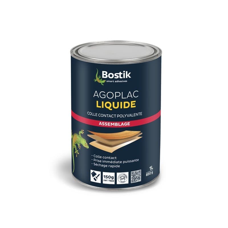 Colle agoplac / pose de stratifiés liquide immédiate (colle contact instantanée) néoprene charges légères de 1 à 20kg manuelle béton/maçonnerie, bois