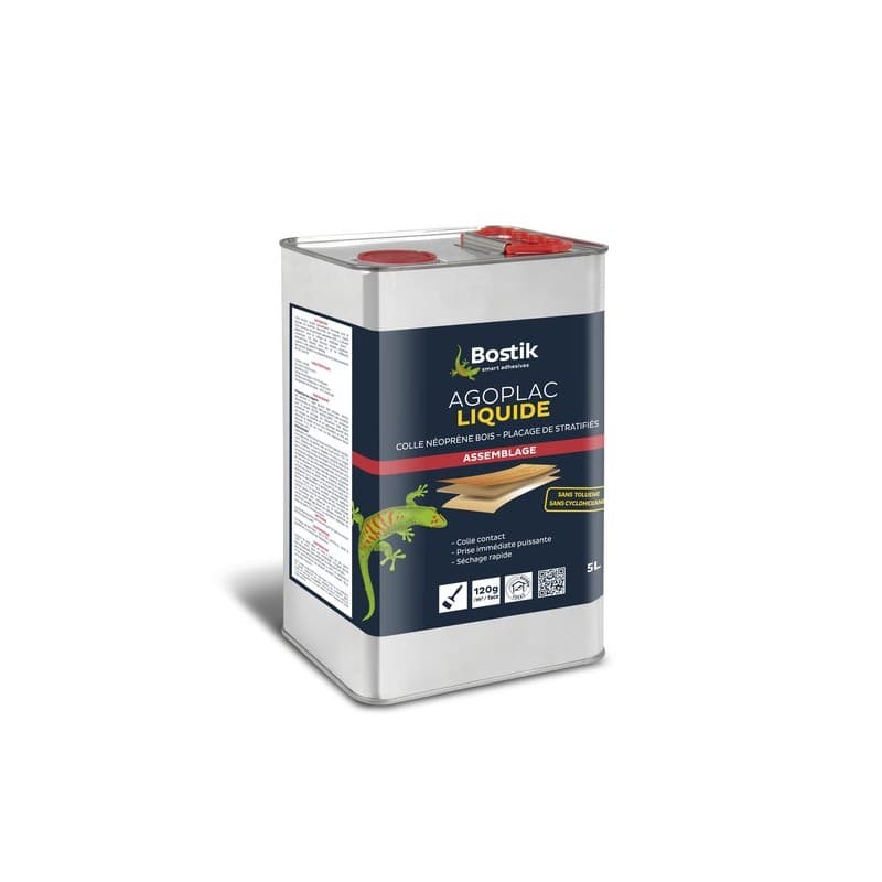 Colle agoplac / pose de stratifiés liquide immédiate (colle contact instantanée) néoprene charges légères de 1 à 20kg manuelle béton/maçonnerie, bois