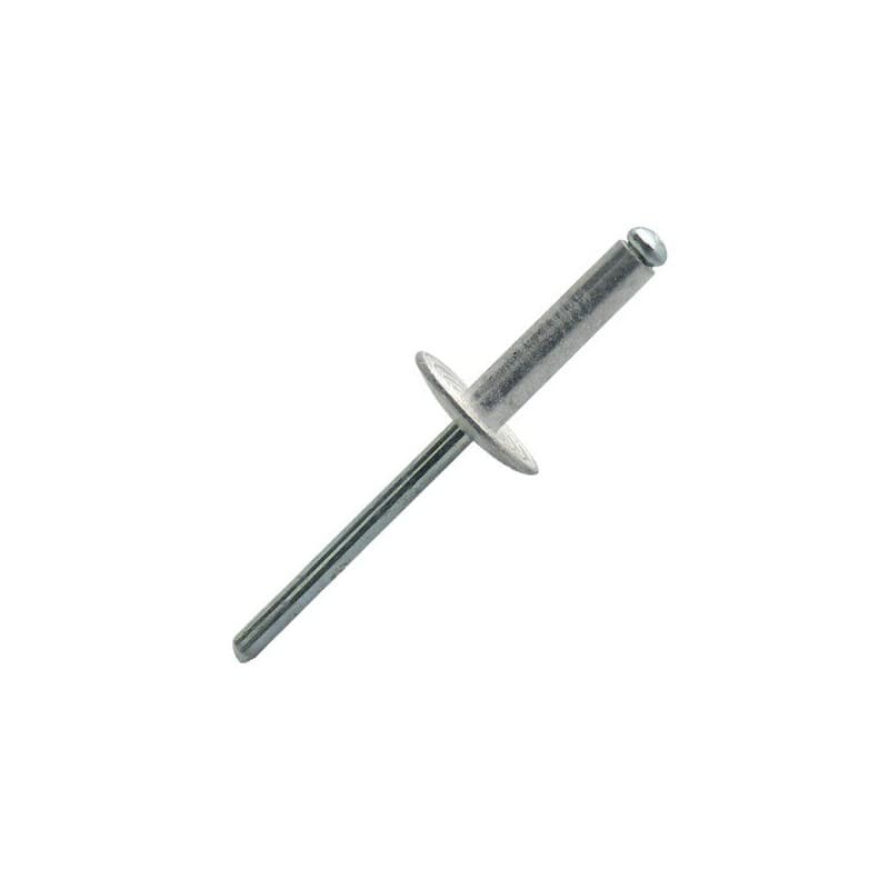 Rivet tête extra-large - alu/acier rivet standard tête plate extra-large alu/acier 4 x 12 mm 4 mm 12 mm din 7337 standard extra-large 1 boîte(s) de 50