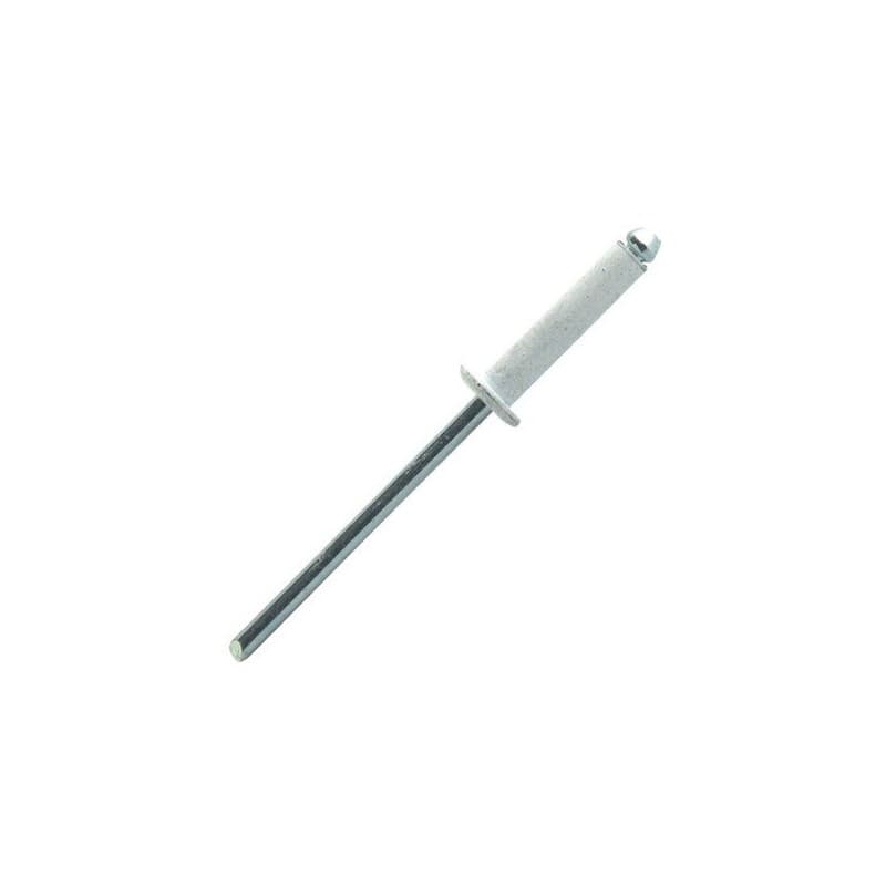 Rivet tête plate laquée blanc - alu/acier rivet standard tête plate laquée blanc 4,8 x 10 10 mm plate din 7337 standard 4.8 mm 1 boîte(s) de 250 pièce