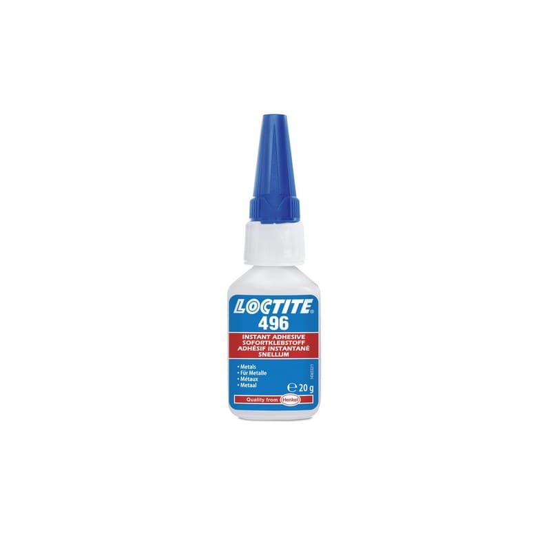 Colle loctite® 496 cyanocrylate métal liquide manuelle de 1 minute à 1 minute 30 colle loctite® 496 sans charges 1 flacon(s) de 20 gramme(s) intérieur