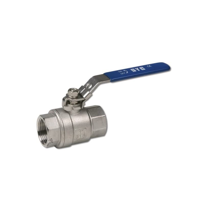 Vanne à sphère - 2 pièces vanne à sphère 1/2" - 2 pièces 316l 1 pièce(s) femelle / femelle 15/21 (1/2") plate - atusa france eurl.