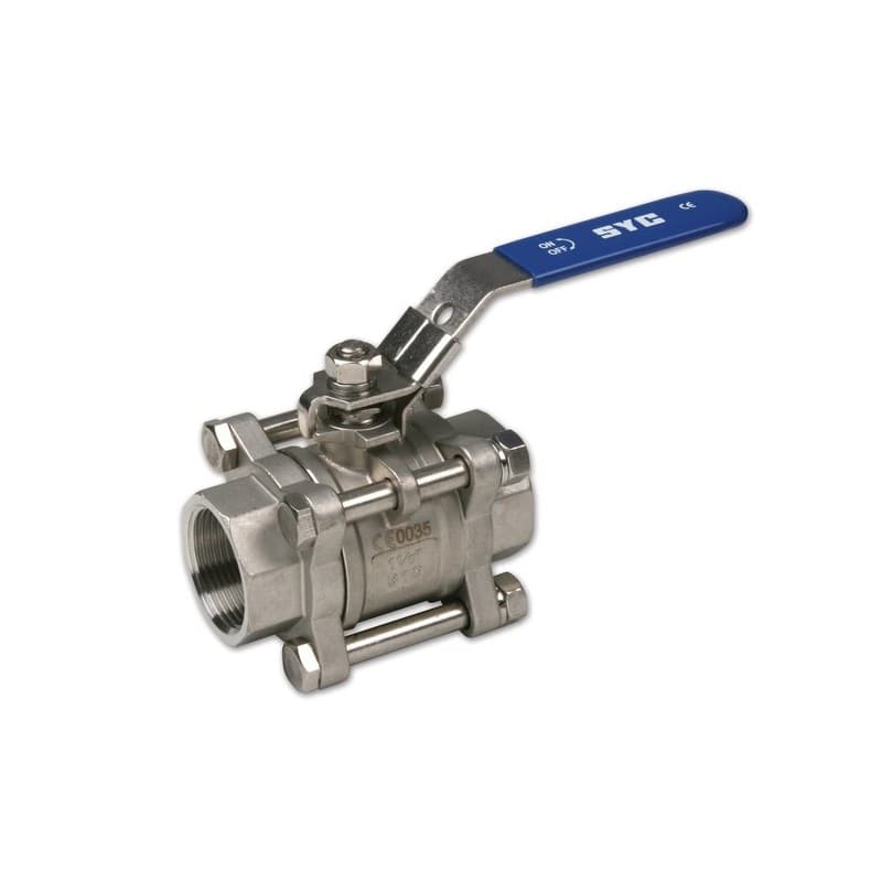 Vanne à sphère - 3 pièces vanne à sphère 1/4" - 3 pièces inox 316 1 pièce(s) femelle / femelle 8/13 (1/4") plate - atusa france eurl.