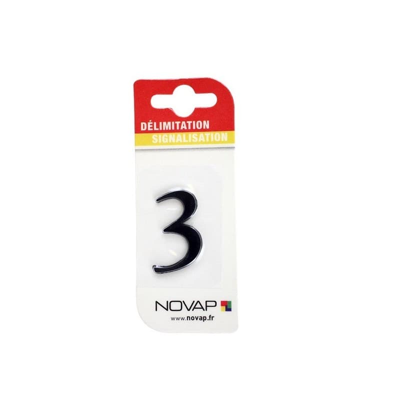 Chiffres autocollants en relief chiffres autocollants en relief 60 mm noir 3 1 pièce(s) - novap