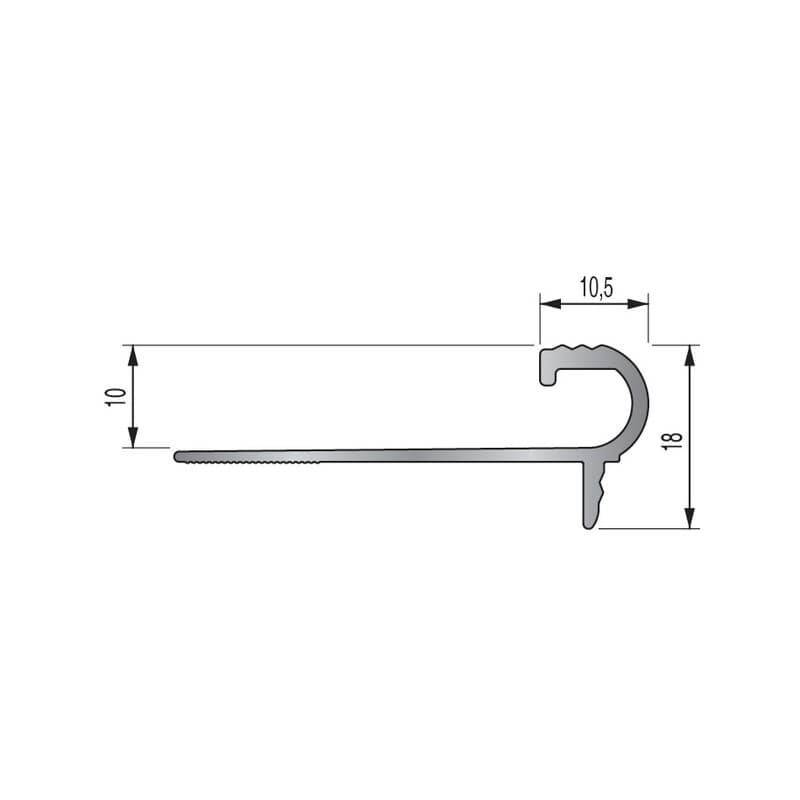 Nez de marche florentin nez de marche florentin 10 mm alu naturel 2.5 m 1 pièce(s) - dinac