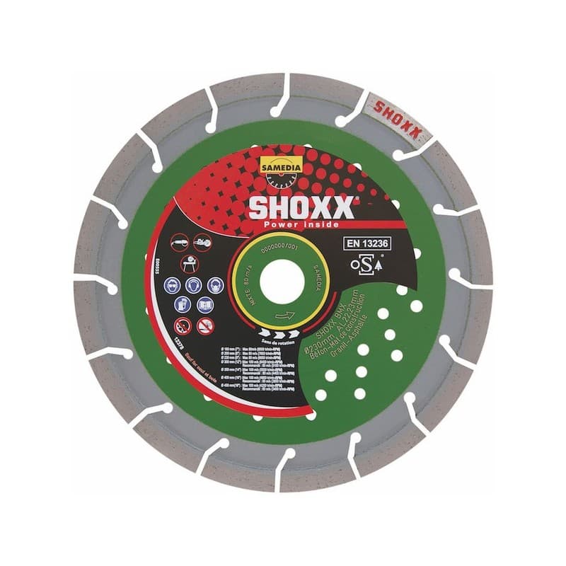 Disque de découpe mixte shoxx bmx disque de découpe mixte shoxx bmx ø230mm 230 mm 13 mm 1 pièce(s) acier, béton et matériaux, fonte / pierre 15 22.23