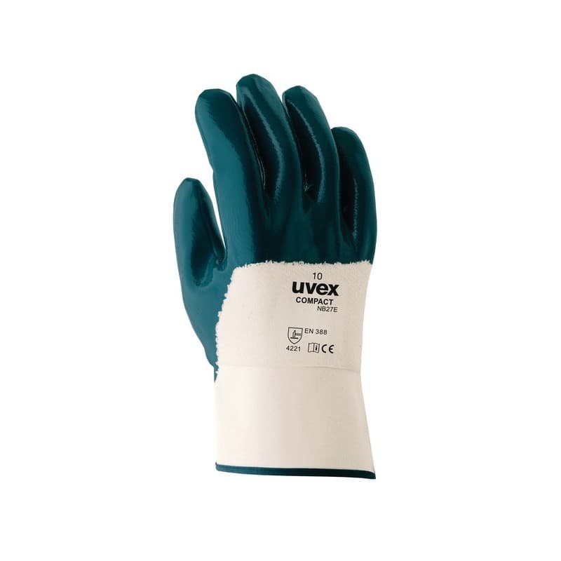 Gants jersey enduit nitrile compact gants compact t10 agressions mécaniques 10 oui coton, nitrile 1 sachet(s) de 10 paire(s) - uvex heckel