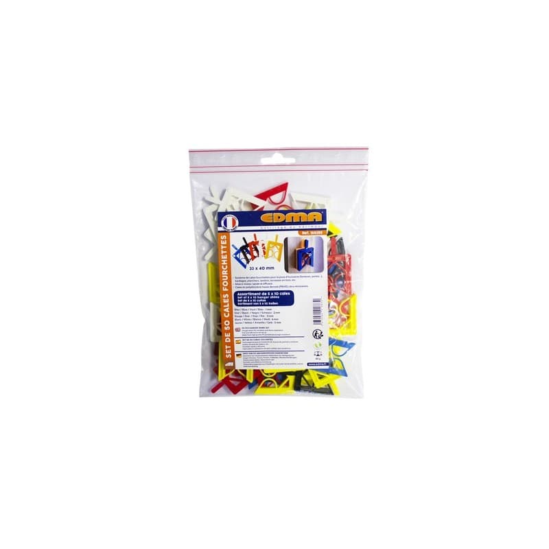 Cales fourchettes cales fourchettes - 10 cales par couleur 1 sachet(s) de 50 pièce(s) - edma outillage